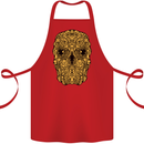 Ethnic Skull Gothic Tribal Demon Cotton Apron 100% Organic Red