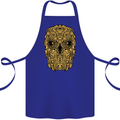 Ethnic Skull Gothic Tribal Demon Cotton Apron 100% Organic Royal Blue