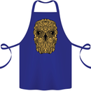 Ethnic Skull Gothic Tribal Demon Cotton Apron 100% Organic Royal Blue