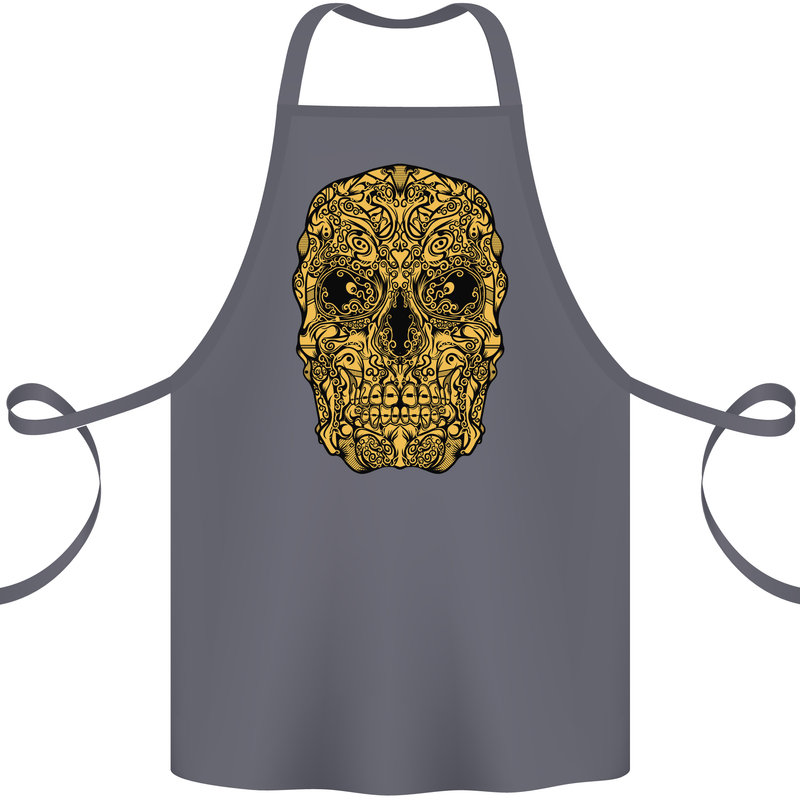 Ethnic Skull Gothic Tribal Demon Cotton Apron 100% Organic Steel