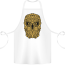 Ethnic Skull Gothic Tribal Demon Cotton Apron 100% Organic White