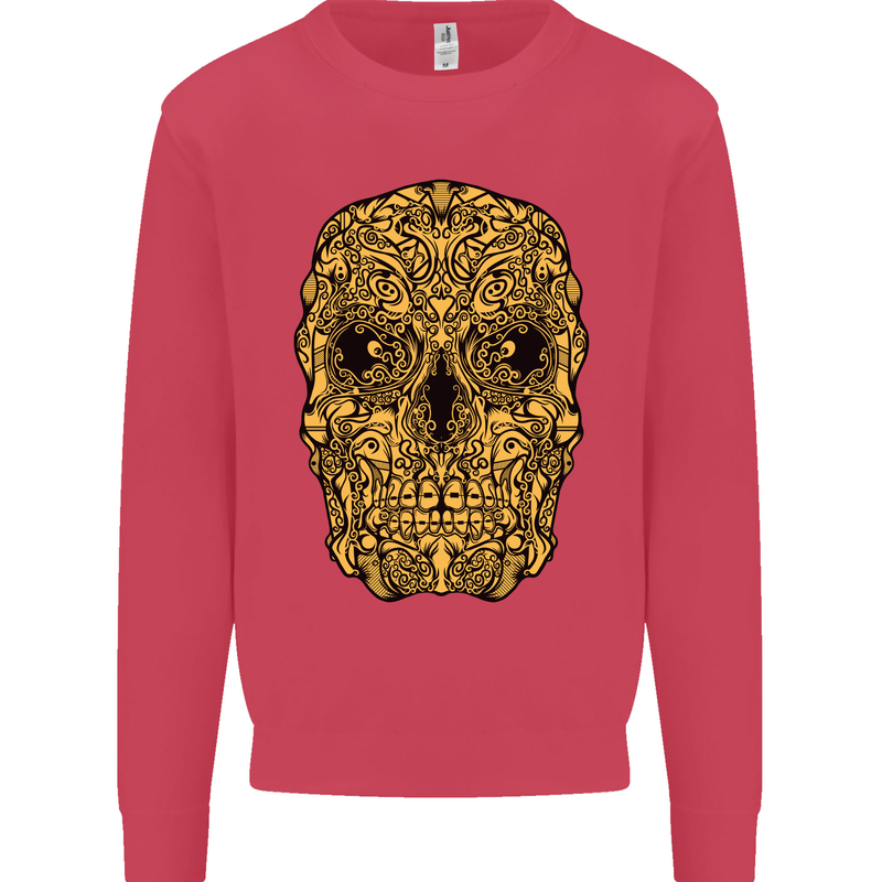 Ethnic Skull Gothic Tribal Demon Kids Sweatshirt Jumper Heliconia