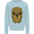 Ethnic Skull Gothic Tribal Demon Kids Sweatshirt Jumper Light Blue