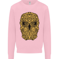 Ethnic Skull Gothic Tribal Demon Kids Sweatshirt Jumper Light Pink