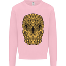 Ethnic Skull Gothic Tribal Demon Kids Sweatshirt Jumper Light Pink