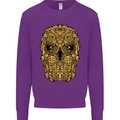 Ethnic Skull Gothic Tribal Demon Kids Sweatshirt Jumper Purple