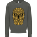 Ethnic Skull Gothic Tribal Demon Kids Sweatshirt Jumper Storm Grey