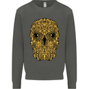 Ethnic Skull Gothic Tribal Demon Kids Sweatshirt Jumper Storm Grey