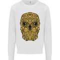 Ethnic Skull Gothic Tribal Demon Kids Sweatshirt Jumper White