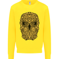 Ethnic Skull Gothic Tribal Demon Kids Sweatshirt Jumper Yellow