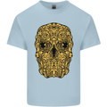 Ethnic Skull Gothic Tribal Demon Kids T-Shirt Childrens Light Blue