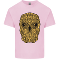 Ethnic Skull Gothic Tribal Demon Kids T-Shirt Childrens Light Pink