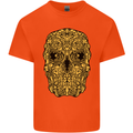 Ethnic Skull Gothic Tribal Demon Kids T-Shirt Childrens Orange