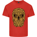 Ethnic Skull Gothic Tribal Demon Kids T-Shirt Childrens Red