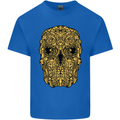 Ethnic Skull Gothic Tribal Demon Kids T-Shirt Childrens Royal Blue