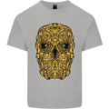 Ethnic Skull Gothic Tribal Demon Kids T-Shirt Childrens Sports Grey