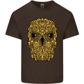 Ethnic Skull Gothic Tribal Demon Mens Cotton T-Shirt Tee Top Dark Chocolate