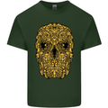 Ethnic Skull Gothic Tribal Demon Mens Cotton T-Shirt Tee Top Forest Green