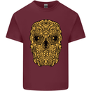 Ethnic Skull Gothic Tribal Demon Mens Cotton T-Shirt Tee Top Maroon