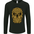 Ethnic Skull Gothic Tribal Demon Mens Long Sleeve T-Shirt Black