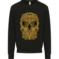 Ethnic Skull Gothic Tribal Demon Mens Sweatshirt Jumper Black