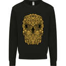 Ethnic Skull Gothic Tribal Demon Mens Sweatshirt Jumper Black