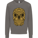 Ethnic Skull Gothic Tribal Demon Mens Sweatshirt Jumper Charcoal