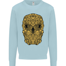 Ethnic Skull Gothic Tribal Demon Mens Sweatshirt Jumper Light Blue