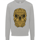 Ethnic Skull Gothic Tribal Demon Mens Sweatshirt Jumper Sports Grey