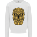 Ethnic Skull Gothic Tribal Demon Mens Sweatshirt Jumper White