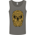 Ethnic Skull Gothic Tribal Demon Mens Vest Tank Top Charcoal