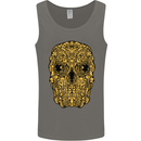 Ethnic Skull Gothic Tribal Demon Mens Vest Tank Top Charcoal