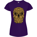 Ethnic Skull Gothic Tribal Demon Womens Petite Cut T-Shirt Purple