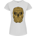 Ethnic Skull Gothic Tribal Demon Womens Petite Cut T-Shirt White