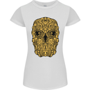 Ethnic Skull Gothic Tribal Demon Womens Petite Cut T-Shirt White