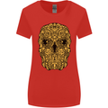 Ethnic Skull Gothic Tribal Demon Womens Wider Cut T-Shirt Red