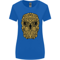 Ethnic Skull Gothic Tribal Demon Womens Wider Cut T-Shirt Royal Blue