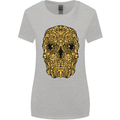 Ethnic Skull Gothic Tribal Demon Womens Wider Cut T-Shirt Sports Grey