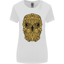 Ethnic Skull Gothic Tribal Demon Womens Wider Cut T-Shirt White