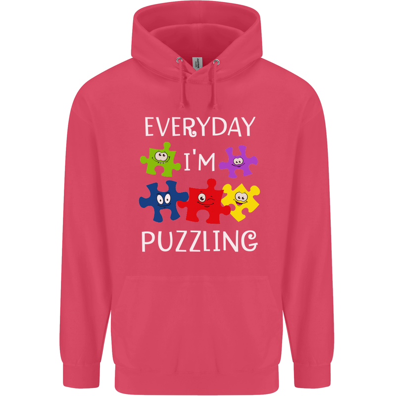 Every Day I'm Puzzling Autism Autistic ASD Childrens Kids Hoodie Heliconia