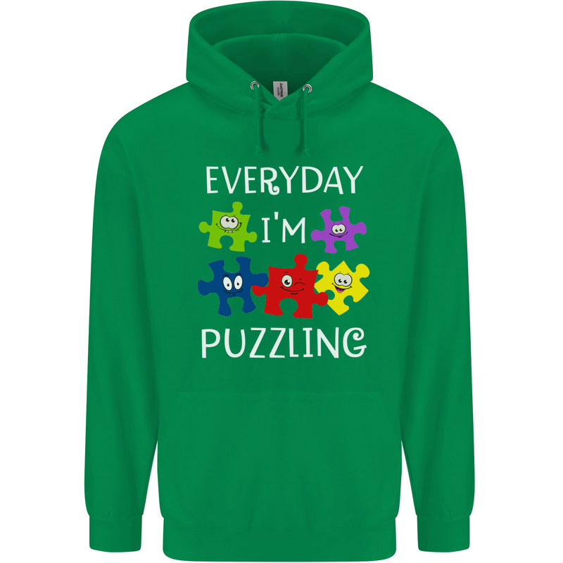 Every Day I'm Puzzling Autism Autistic ASD Childrens Kids Hoodie Irish Green