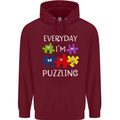 Every Day I'm Puzzling Autism Autistic ASD Childrens Kids Hoodie Maroon
