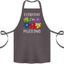 Every Day I'm Puzzling Autism Autistic ASD Cotton Apron 100% Organic Dark Grey