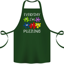 Every Day I'm Puzzling Autism Autistic ASD Cotton Apron 100% Organic Forest Green