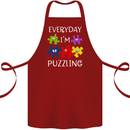 Every Day I'm Puzzling Autism Autistic ASD Cotton Apron 100% Organic Maroon