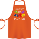 Every Day I'm Puzzling Autism Autistic ASD Cotton Apron 100% Organic Orange