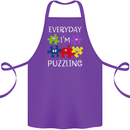 Every Day I'm Puzzling Autism Autistic ASD Cotton Apron 100% Organic Purple
