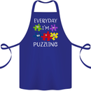 Every Day I'm Puzzling Autism Autistic ASD Cotton Apron 100% Organic Royal Blue