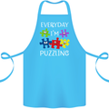 Every Day I'm Puzzling Autism Autistic ASD Cotton Apron 100% Organic Turquoise