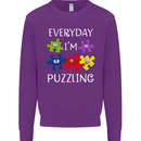 Every Day I'm Puzzling Autism Autistic ASD Kids Sweatshirt Jumper Purple